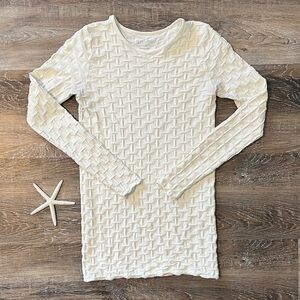 Tees by Tina Textured Cream Long Sleeve Top